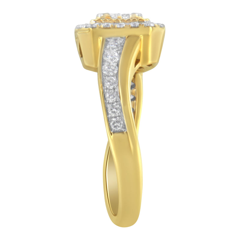 Bids.com 10KT Yellow Gold Diamond Cocktail Ring (5/8 cttw, H-I Color, SI2-I1 Clarity) Rings