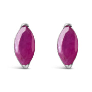 Bids.com .925 Sterling Silver 1/2 Cttw Created Pink Ruby Gemstone Solitaire Stud Earrings Earrings