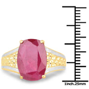 Bids.com 7.50 Carat Glass Filled Ruby .925 Sterling Silver Ring Rings