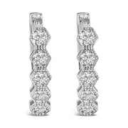 Bids.com 14K Gold 1/2 Cttw Diamond Earring Zig-Zagging Geometric Hoop Earrings (G-H Color, SI1-SI2) Earrings