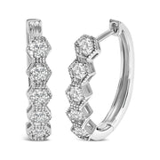 Bids.com 14K Gold 1/2 Cttw Diamond Earring Zig-Zagging Geometric Hoop Earrings (G-H Color, SI1-SI2) Earrings