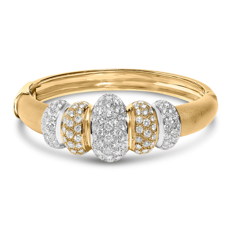 Bids.com 18K Gold 6.00 Cttw Diamond Graduating Dome Bangle Bracelet (G-H Color, VS2-SI1 Clarity) Bracelets
