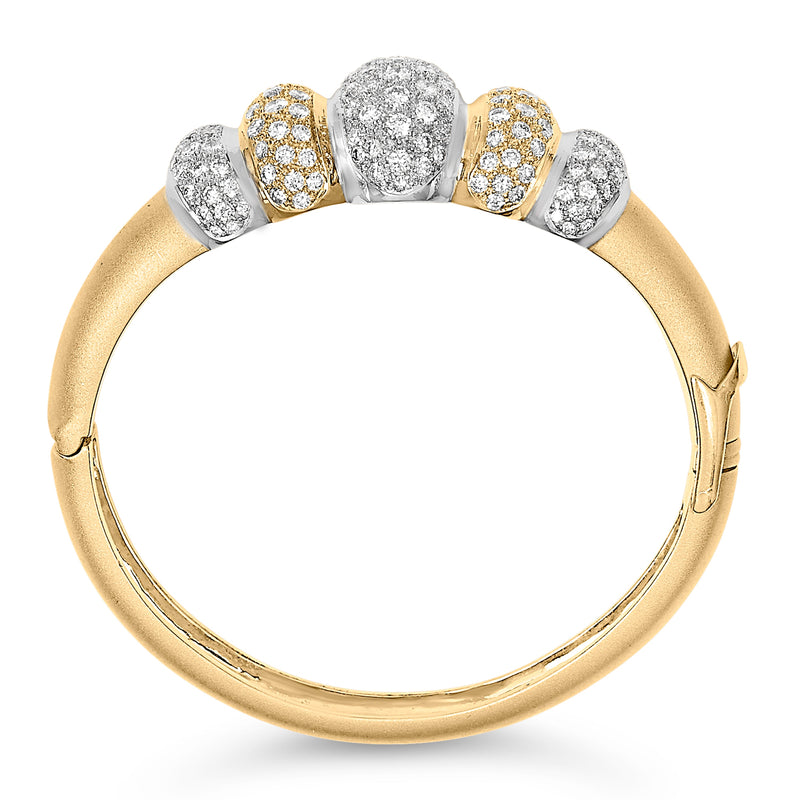 Bids.com 18K Gold 6.00 Cttw Diamond Graduating Dome Bangle Bracelet (G-H Color, VS2-SI1 Clarity) Bracelets