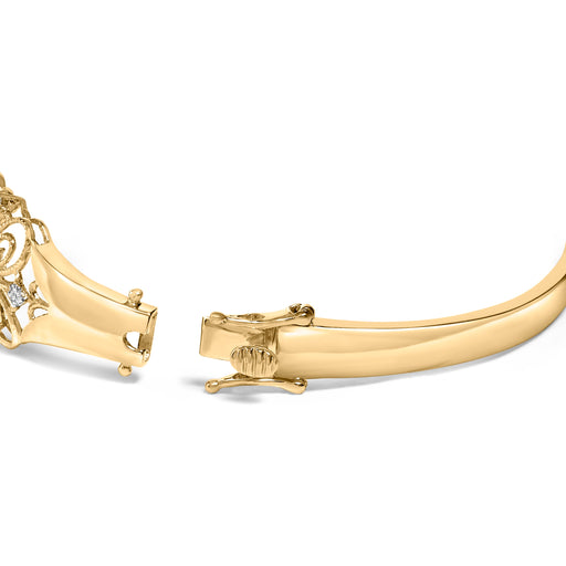 Bids.com 14K Gold 1.00 Cttw Diamond Vintage Inspired Floral Bangle Bracelet (H-I Color, SI1-SI2 Clarity) - 7.75" Inches Bracelets