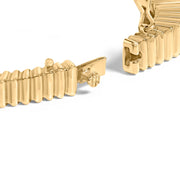 Bids.com 14K Yellow Gold 1 1/4 Cttw Diamond Ribbed Rounded Rectangle Bangle Bracelet (G-H Color, VS2-SI1 Clarity) - 7.75" Inches Bracelets