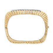 Bids.com 14K Yellow Gold 1 1/4 Cttw Diamond Ribbed Rounded Rectangle Bangle Bracelet (G-H Color, VS2-SI1 Clarity) - 7.75" Inches Bracelets