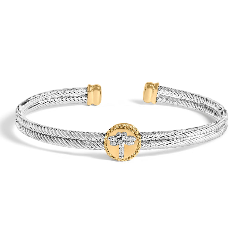 Bids.com 18K Yellow Gold Plated .925 Sterling Silver Diamond Accent Dragonfly Medallion Bangle Bracelet (I-J Color, SI1-SI2 Clarity) - 7.75 Inches Bracelets