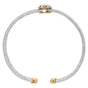 Bids.com 18K Yellow Gold Plated .925 Sterling Silver Diamond Accent Dragonfly Medallion Bangle Bracelet (I-J Color, SI1-SI2 Clarity) - 7.75 Inches Bracelets