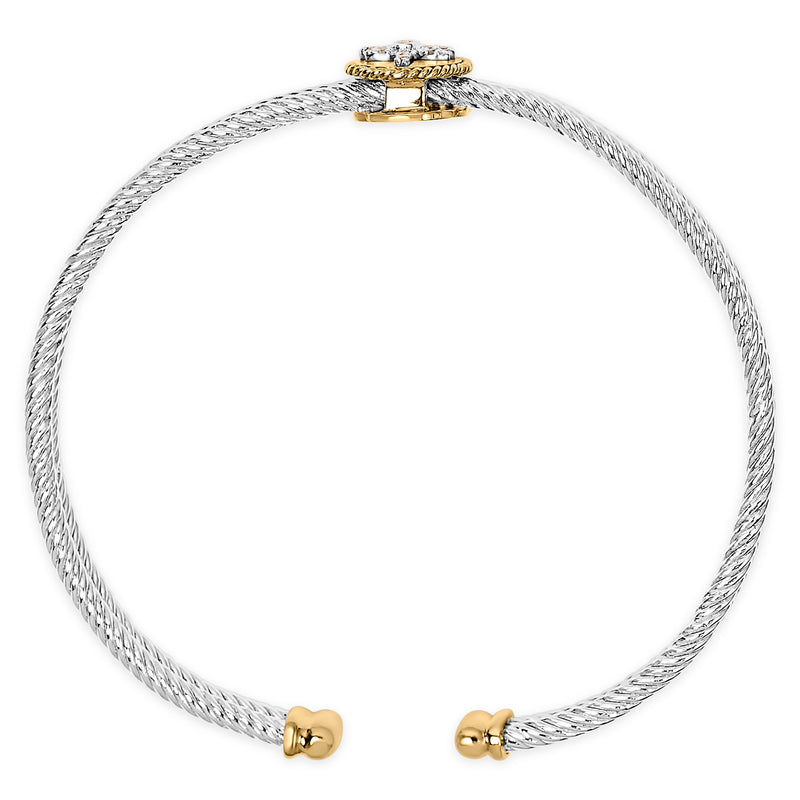 Bids.com 18K Yellow Gold Plated .925 Sterling Silver Diamond Accent Dragonfly Medallion Bangle Bracelet (I-J Color, SI1-SI2 Clarity) - 7.75 Inches Bracelets