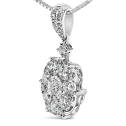 Bids.com 14K White Gold 1 1/5 Cttw Diamond Composite Cluster Pendant Necklace (F-G Color, VS2-SI1 Clarity) - 18" Inches Necklaces
