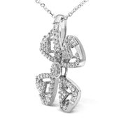 Bids.com 14K White Gold 5/8 Cttw Diamond 4 Leaf Floral Pendant Necklace (H-I Color, I1-I2 Clarity) - 18" Inches Necklaces