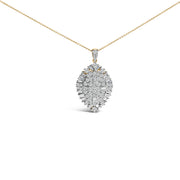 Bids.com 14K White and Yellow Gold 2.00 Cttw Diamond Cluster Pear Shaped Pendant Necklace (G-H Color, SI2-I1 Clarity) -20" Inches Necklaces