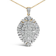 Bids.com 14K White and Yellow Gold 2.00 Cttw Diamond Cluster Pear Shaped Pendant Necklace (G-H Color, SI2-I1 Clarity) -20" Inches Necklaces