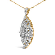 Bids.com 14K White and Yellow Gold 2.00 Cttw Diamond Cluster Pear Shaped Pendant Necklace (G-H Color, SI2-I1 Clarity) -20" Inches Necklaces