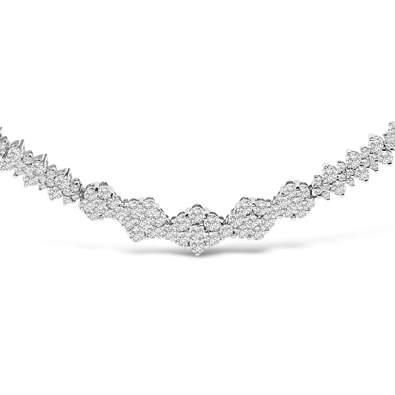 Bids.com 14K White Gold 2.00 Cttw Diamond Composite Cluster Bar Necklace (H-I Color, I2-I3 Clarity) - 18" Inches Necklaces