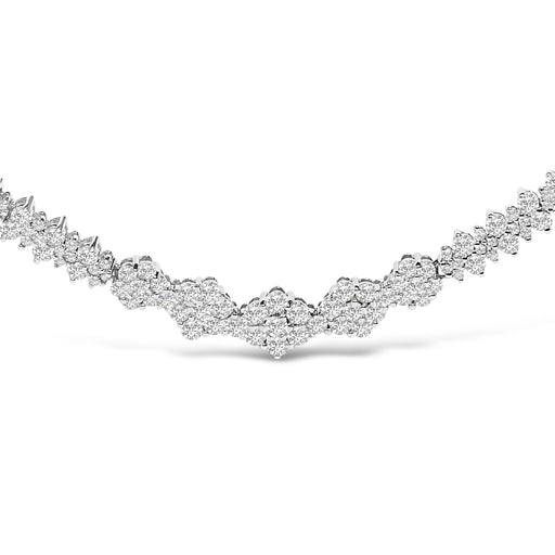 Bids.com 14K White Gold 2.00 Cttw Diamond Composite Cluster Bar Necklace (H-I Color, I2-I3 Clarity) - 18" Inches Necklaces