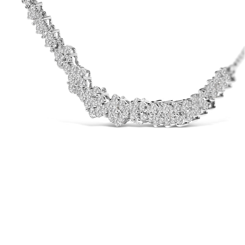 Bids.com 14K White Gold 2.00 Cttw Diamond Composite Cluster Bar Necklace (H-I Color, I2-I3 Clarity) - 18" Inches Necklaces