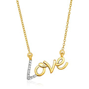 Bids.com 14k Yellow Gold 18 inch Necklace with Gold and Diamond Love Symbol Necklaces