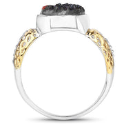 Bids.com 4.74 Carat Genuine Multi Stones .925 Sterling Silver Ring Rings