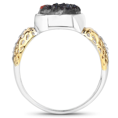 Bids.com 4.74 Carat Genuine Multi Stones .925 Sterling Silver Ring Rings