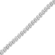 Bids.com .925 Sterling Silver 1/3 Cttw Miracle-Set Diamond "S" Link Tennis Bracelet (I-J Color, I3 Clarity) - Size 7.25" Bracelets
