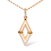 Bids.com 14K Yellow Gold 1/4 Cttw Diamond Double Triangle Geometric 18" Pendant Necklace (G-H Color, SI1-SI2 Clarity) Necklaces