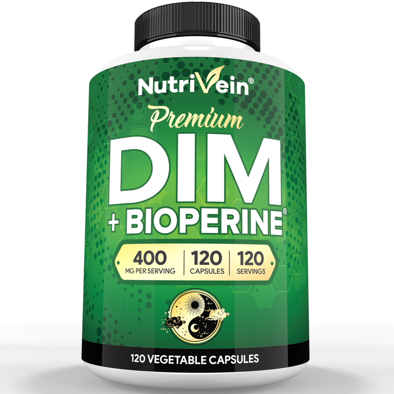 Nutrivein DIM Supplement 400mg Diindolylmethane Plus Bioperine - 120 Capsules 02-WL4T-HRHE
