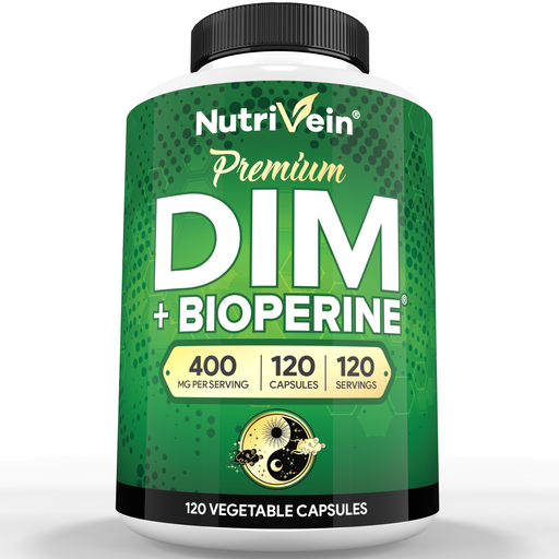 Nutrivein DIM Supplement 400mg Diindolylmethane Plus Bioperine - 120 Capsules 02-WL4T-HRHE