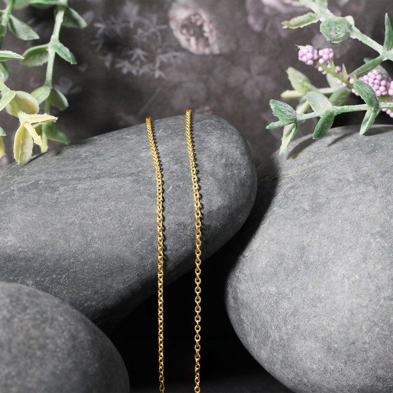 Bids.com 14k Yellow Gold Forsantina Lite Cable Link Chain 1.5mm Necklaces
