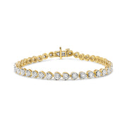 Bids.com .925 Sterling Silver 1.0 Cttw Miracle Set Diamond Heart-Link 7" Tennis Bracelet (I-J Color, I2-I3 Clarity) Bracelets