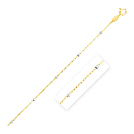 Bids.com Diamond Cut Bead Links Pendant Chain in 14k Two Tone Gold (3.5mm) Necklaces
