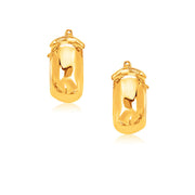 Bids.com 14k Yellow Gold Wide Small Hoop Earrings with Snap Lock Earrings