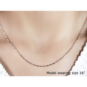 Bids.com 14k White Gold Diamond-Cut Alternating Bead Chain 1.2mm Necklaces