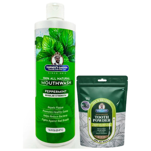 Garner's Garden Natural Mouthwash and Tooth Powder | H2O2 | Antibacterial Fluoride-Free Mouthwash