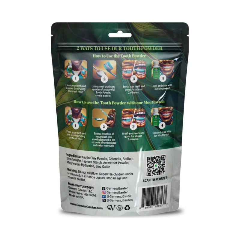 Garner's Garden Chlorophyll & Mineral Tooth Powder | Fluoride Free | 100% Natural Tooth Powder