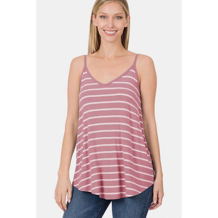 Zenana Striped Curved Hem Cami