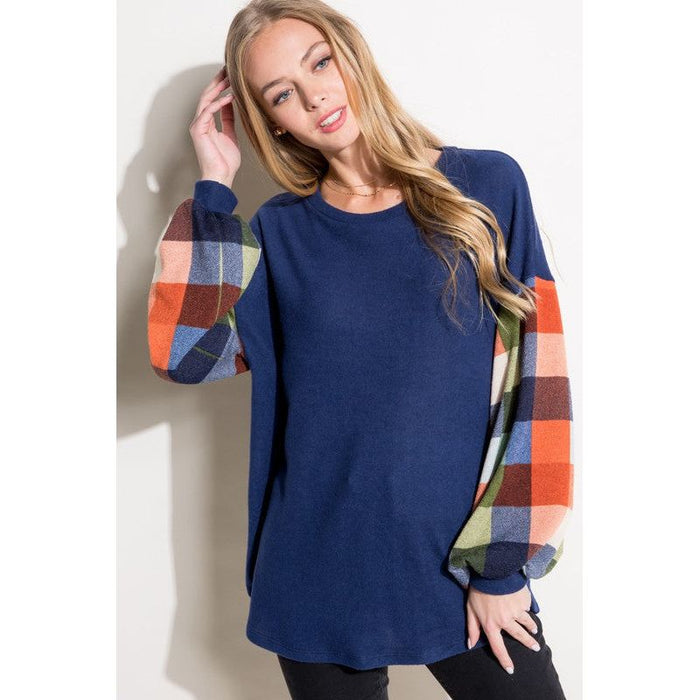 Multi Plaid Mixed Top