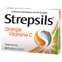 Strepsils Orange Vitamine C, 24 pastilles à sucer - 5 Oz