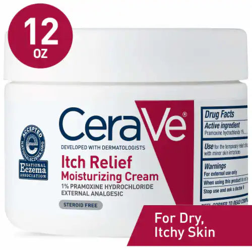 CeraVe CeraVe® Itch Relief 1% Cream, 12 oz Medicine & Drugs White Smoke
