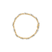 Bids.com 10k Yellow Gold 3.00 Cttw Round-Cut and Baguette-Cut Floral Link 7.25" Bracelet (I-J Color, I1-I2 Clarity) Bracelets