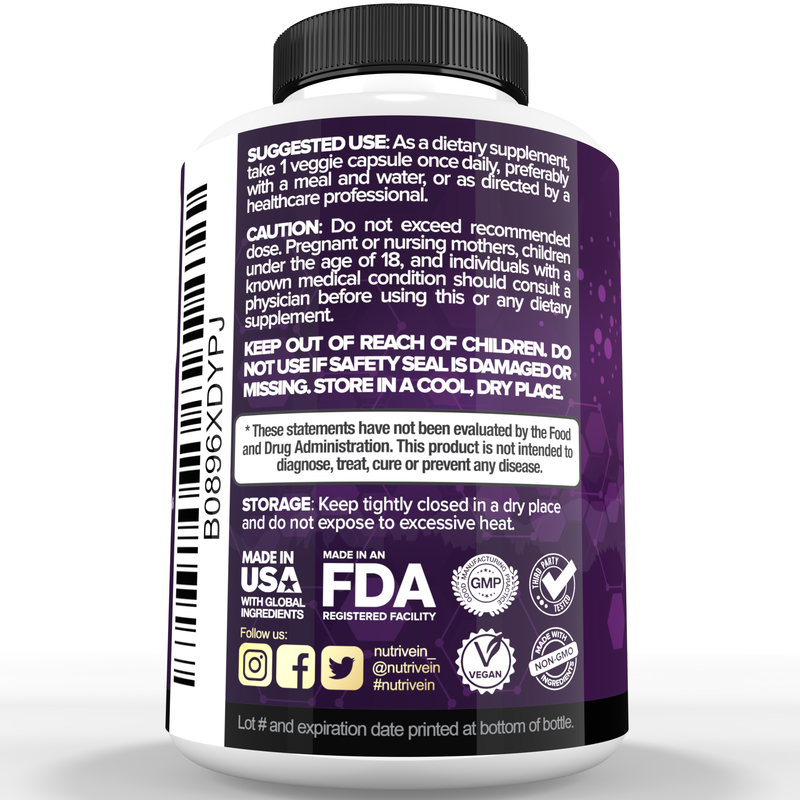 Nutrivein Nutrivein Premium Zinc Picolinate 100mg - 120 Capsules 9J-MCFT-H5FQ