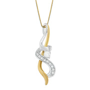 Bids.com Espira 10K Two-tone Gold 1/5 cttw Diamond Intertwined Swirl Pendant Necklace (J-K, I1-I2) Necklaces