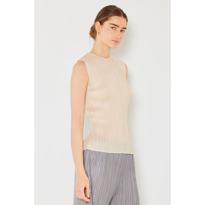 Marina West Swim Pleated Sleeveless Crewneck Tank