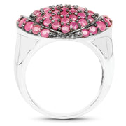 Bids.com 3.35 Carat Genuine Ruby .925 Sterling Silver Ring Rings