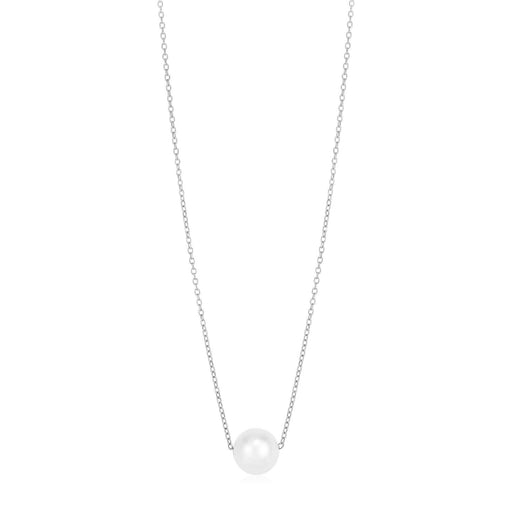 Bids.com 14k White Gold Pearl Solitaire Necklace Necklaces