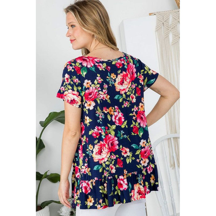 ALLOVER FLORAL PRINT BABYDOLL TOP