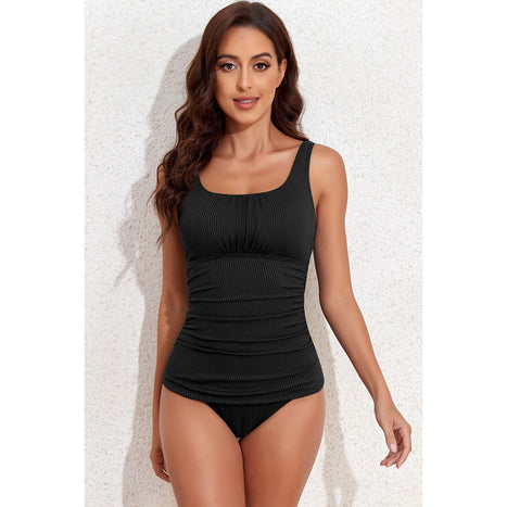 Square Neck Wide Strap Tankini Set