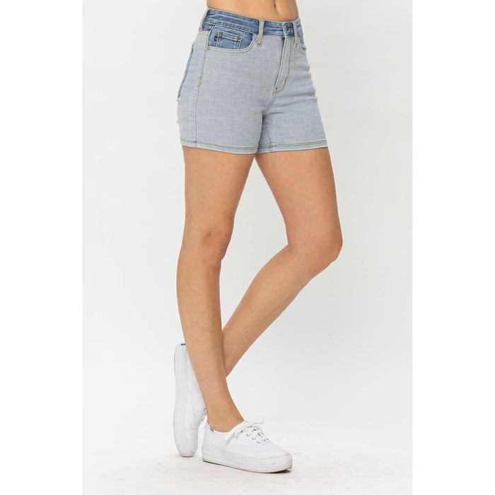 Judy Blue Color Block Denim Shorts