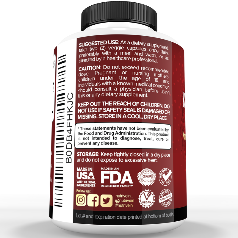 Nutrivein Korean Red Panax Ginseng - 120 Capsules FA-51VI-YB0U