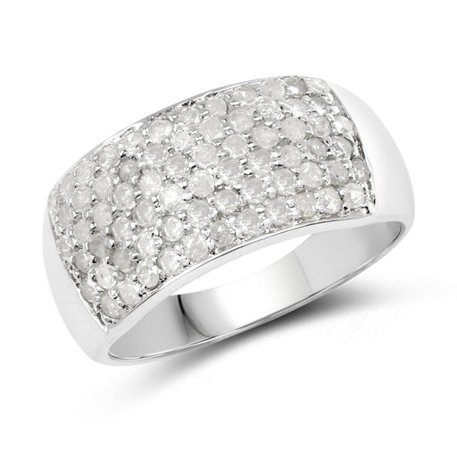 Bids.com 1.21 Carat Genuine White Diamond .925 Sterling Silver Ring Rings